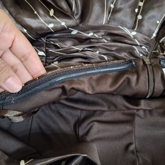 Vintage Jessica Howard Brown Halter Dress Babydoll Coquette Y2K Sz 8 - Picture 9 of 13